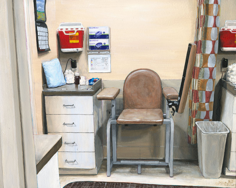 May Kopecky Blood Work by May Ling Kopecky acrylic painting blood test work doctor office