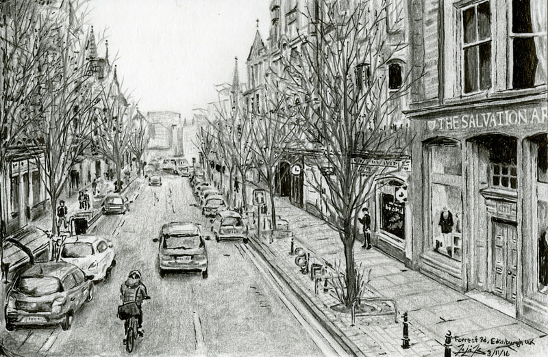 May Kopecky Forrest Road by May Ling Kopecky Graphite Drawing