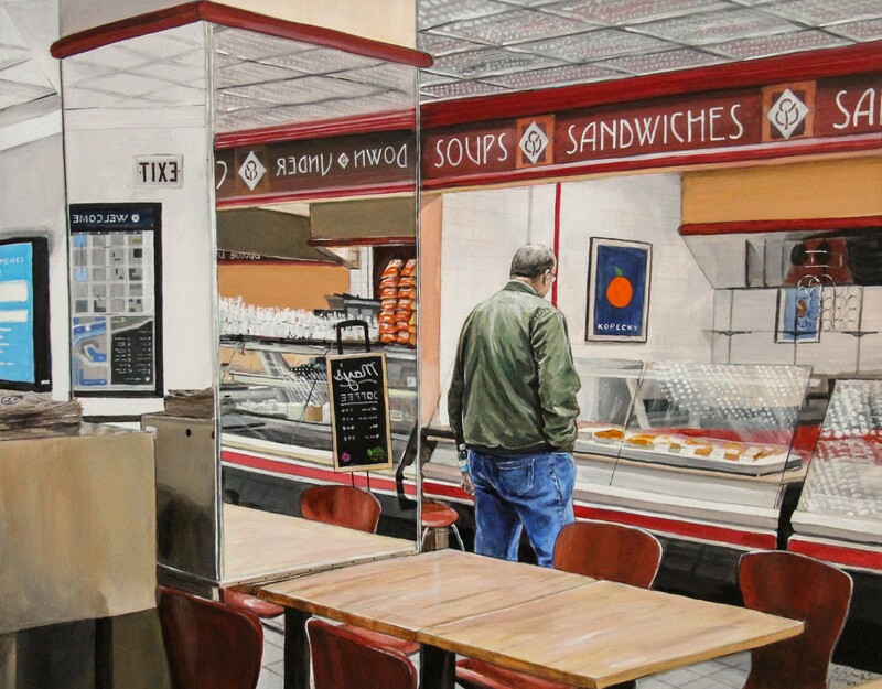 May Kopecky Lunch Break at the Mayo Clinic by May Ling Kopecky Acrylic painting mayo clinic deli lunch