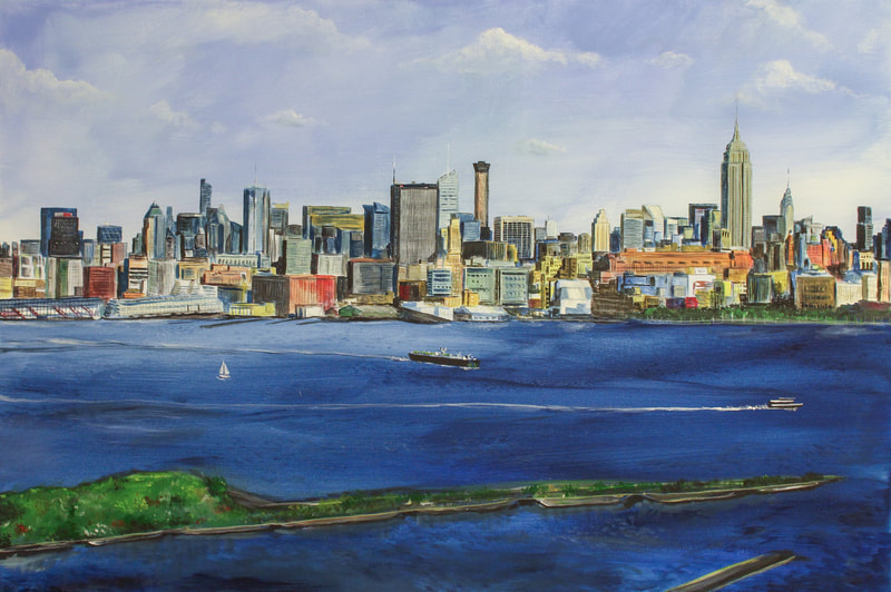 May Kopecky Potential View from New Jersey by May Ling Kopecky Acrylic Painting
